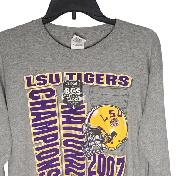 LSU Tigers Shirt Mens Medium Football 2007 BCS National Champions Long Sleeve - Picture 3 of 13